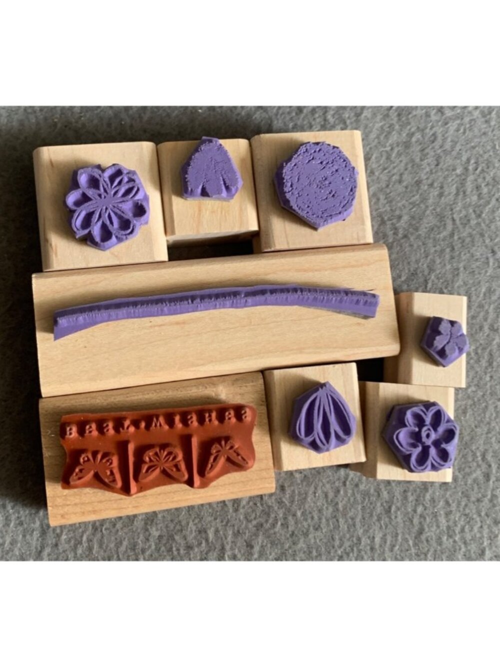 Stampin Up 2006 Wood Rubber Stamps Set Springtime Stems 8pc - Picture 4 of 5